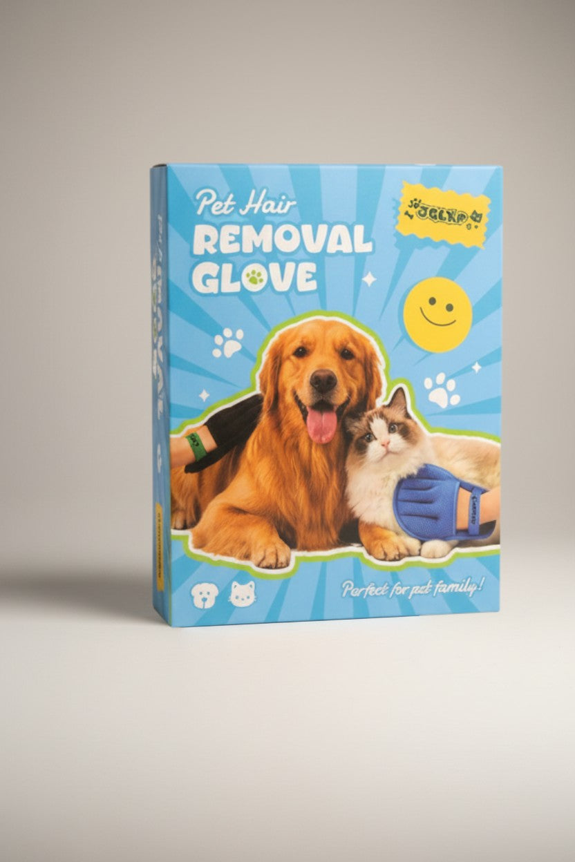 Exquisite Deal Shop black pet hair removal grooming glove with silicone tips for dogs and cats.