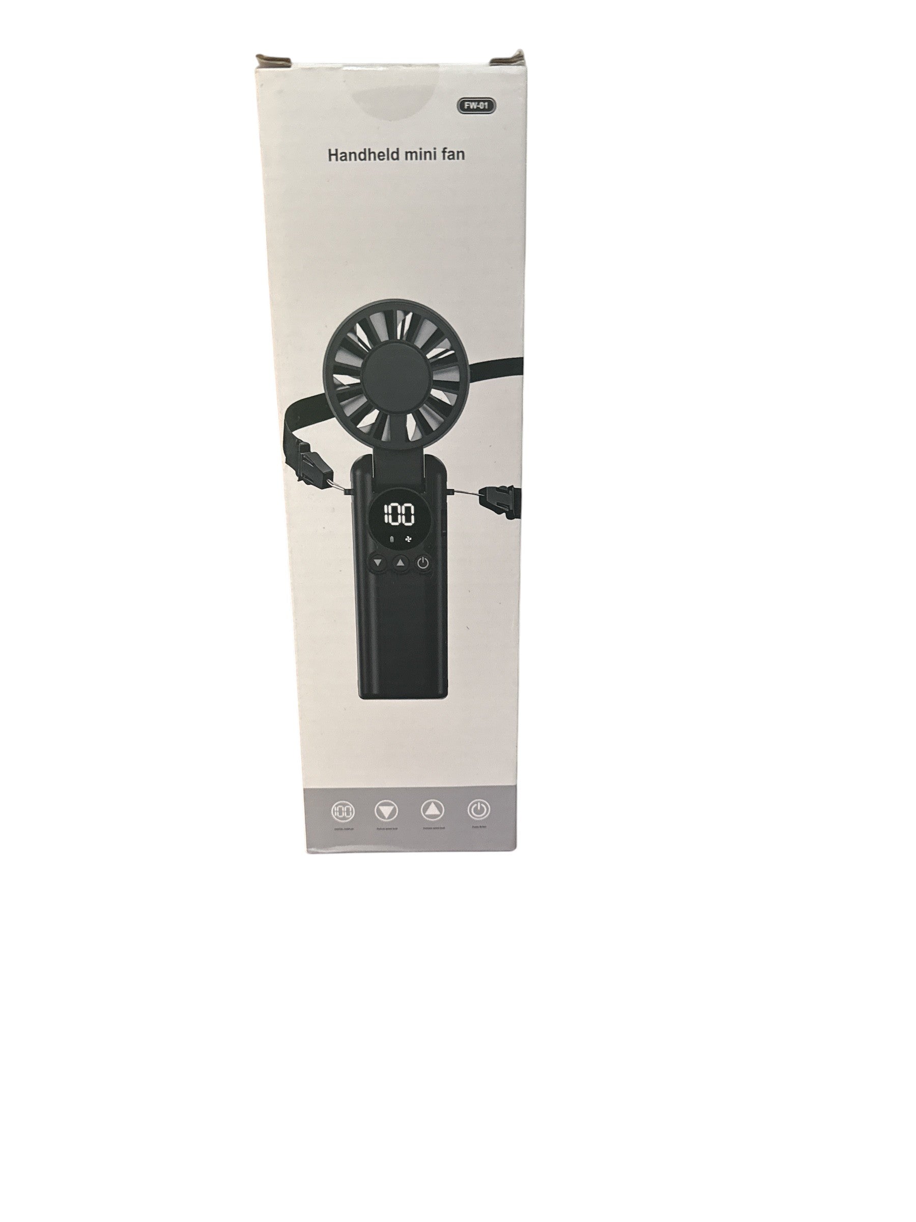 Exquisite Deal Shop black foldable handheld fan with 199 speeds and LED display