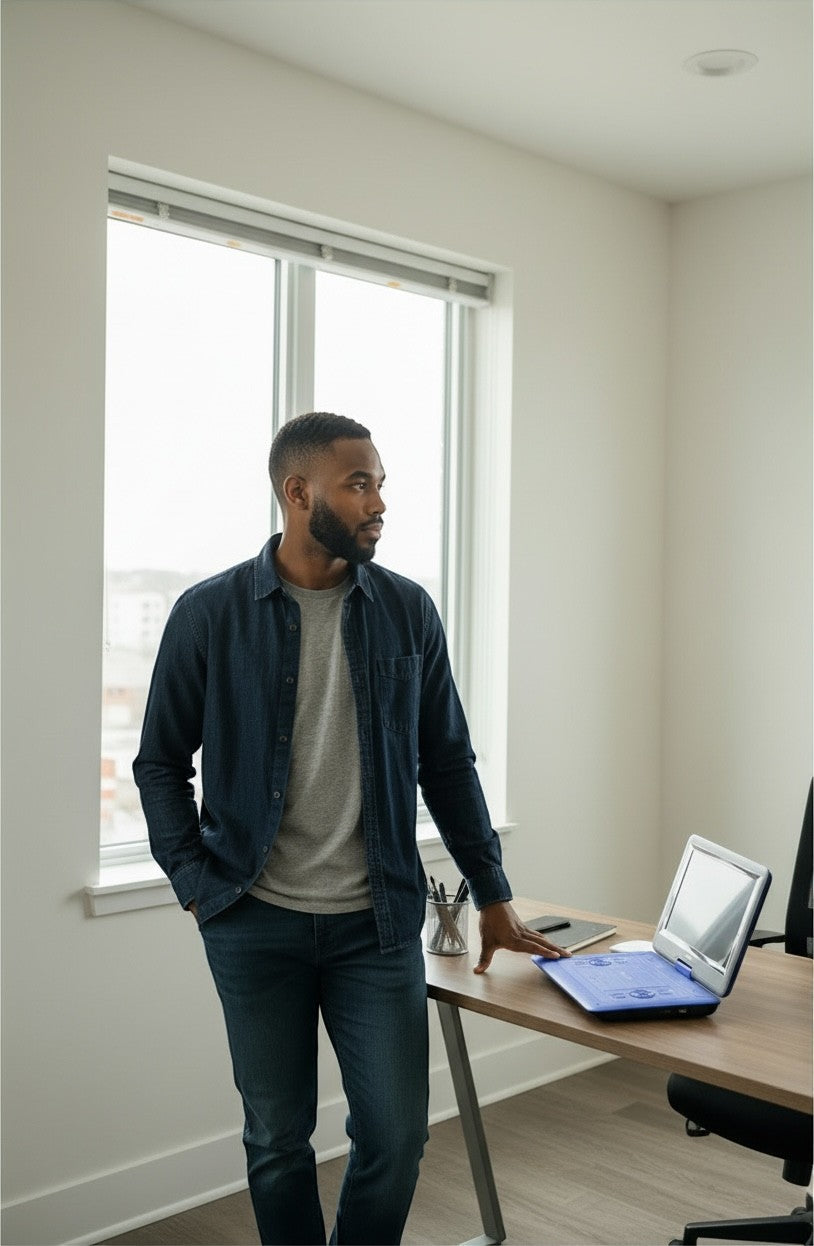 Exquisite Deal Shop portable digital video player with blue casing and silver screen, ideal for travel and entertainment.