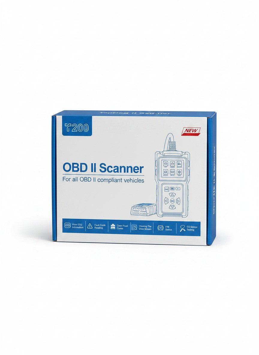 Exquisite Deal Shop TopDiag T200 OBD2 scanner for all compliant vehicles, reads and clears codes, displays live data, and has cloud print functionality.