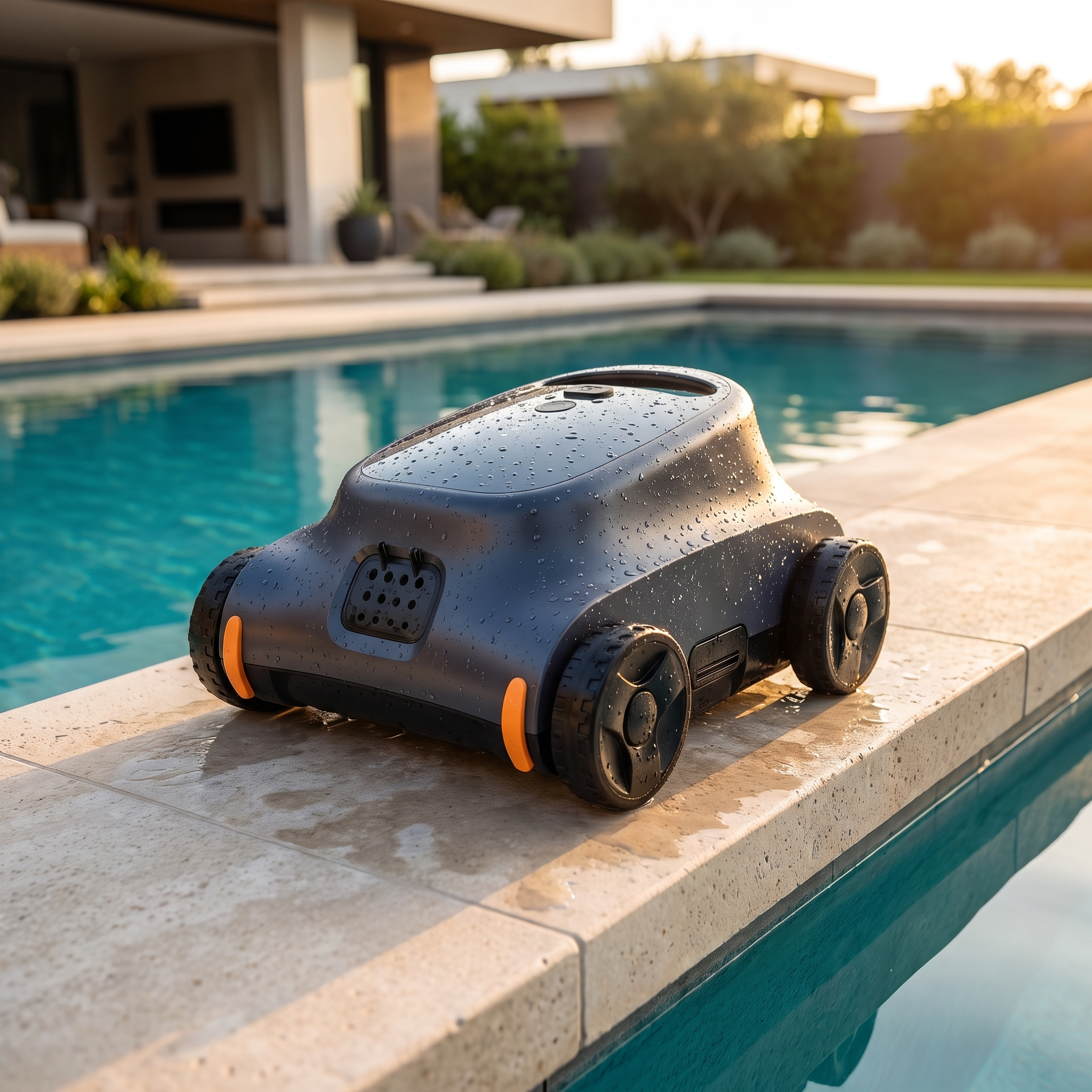 Seauto SAT10 robotic pool cleaner poolside