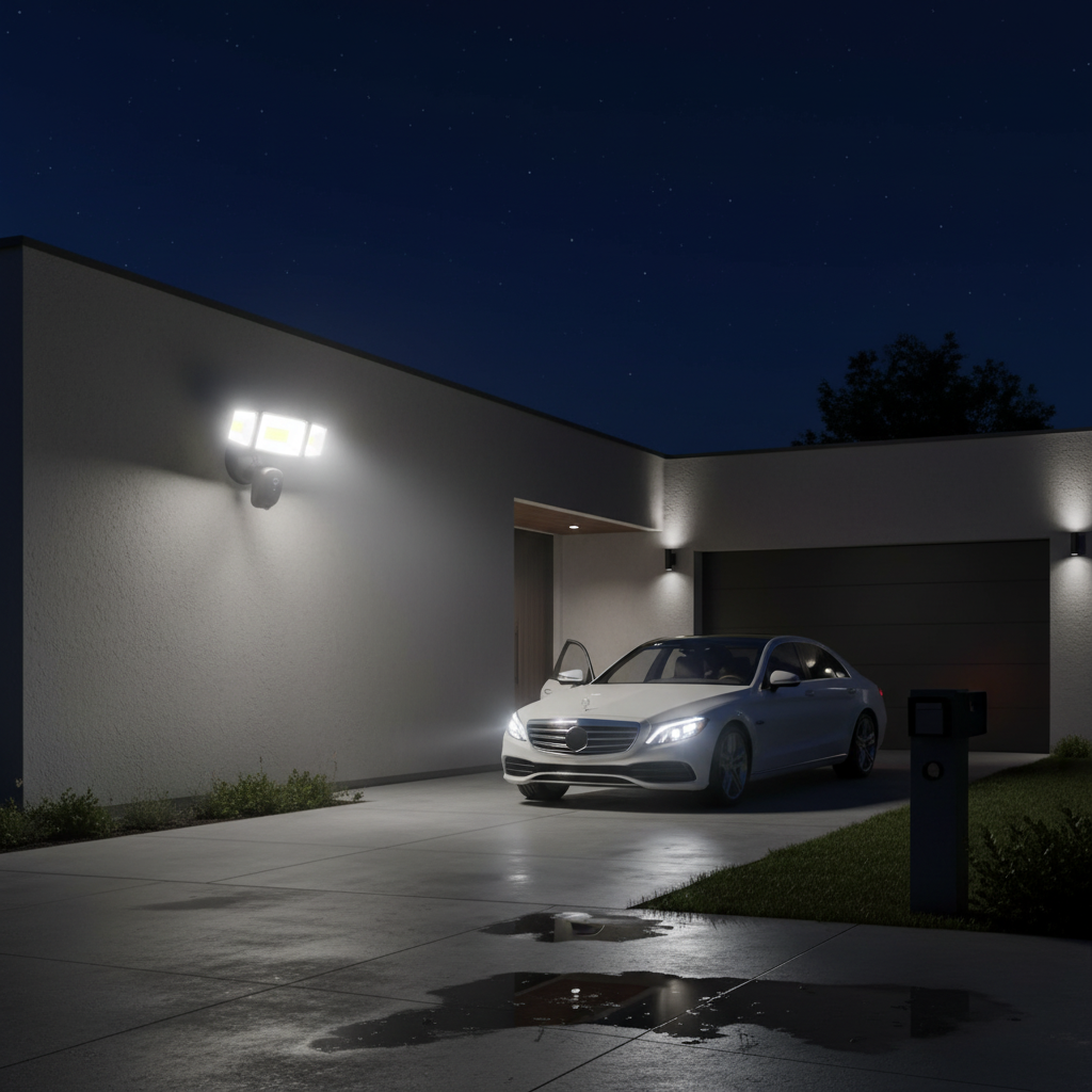 Onforu Floodlight Camera - Night Lifestyle