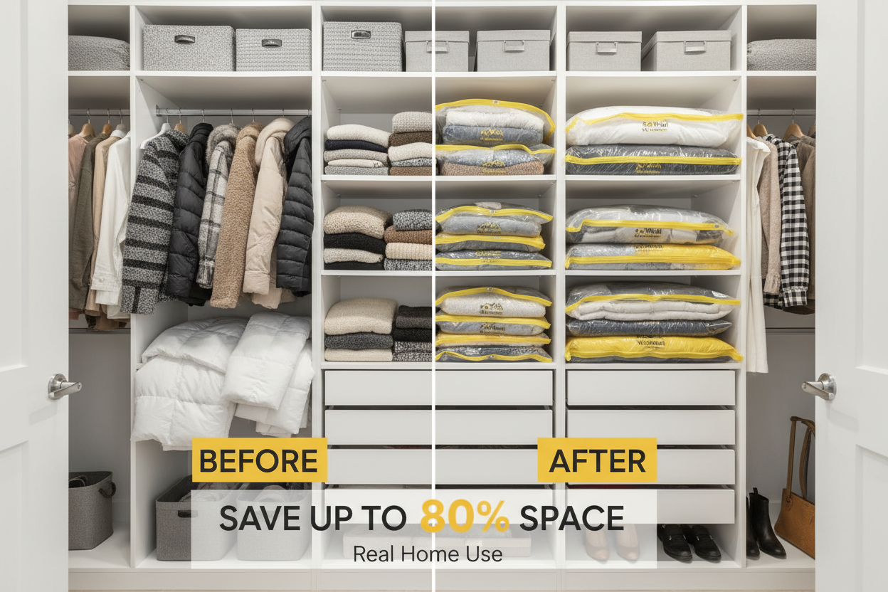 Organized Closet Storage with Vacuum Bags