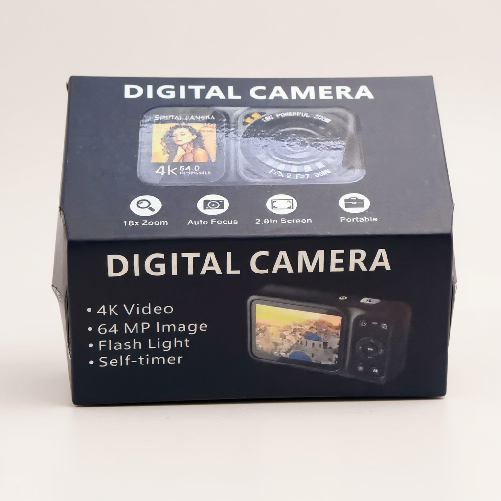 4K Digital Camera 64MP with Dual Screens & 18X Zoom - Point and Shoot Camera