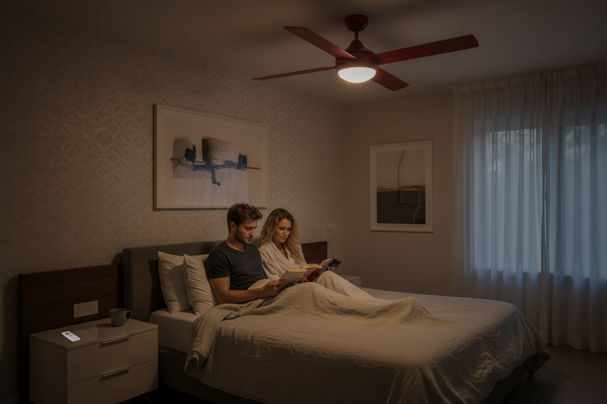 Red SKORFORM Fan — Bedroom
