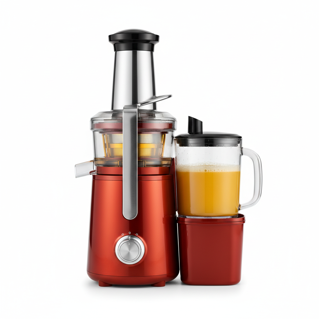 Reddish-orange centrifugal juicer AMR530