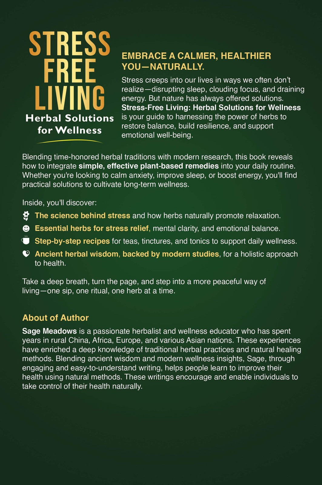 Stress-Free Living: Herbal Solutions for Wellness - Natural Health Guide (Paperback & Hardcover)