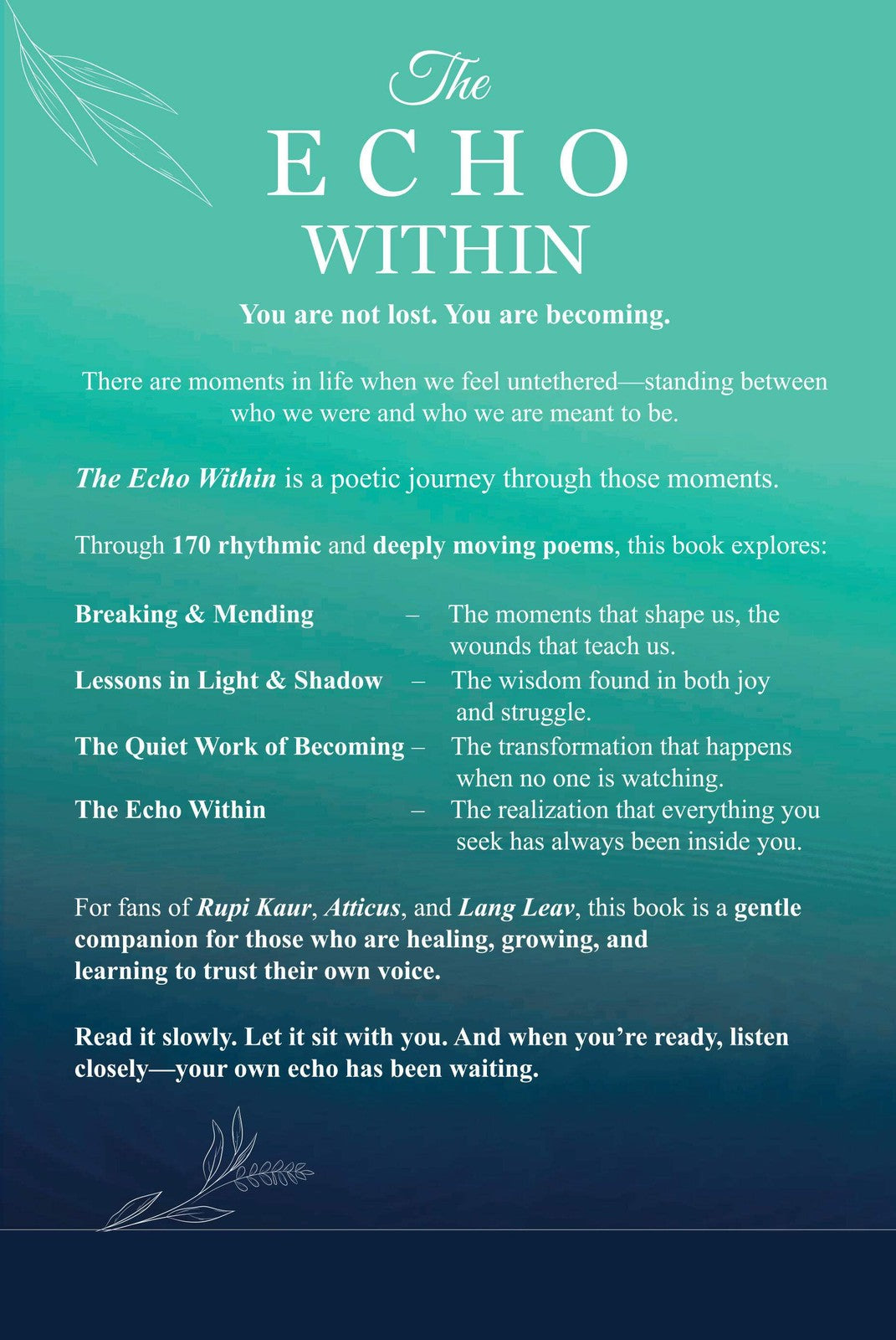 The Echo Within: Finding Peace, Power & Light Ahead - Self-Help Book (Paperback & Hardcover)