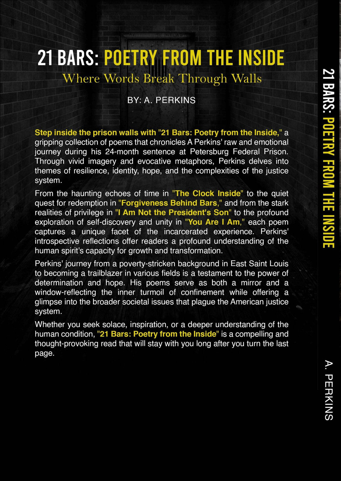 21 Bars: Poetry from the Inside – A Powerful, Unfiltered Collection of Prison Poems (Paperback or Hardcover)
