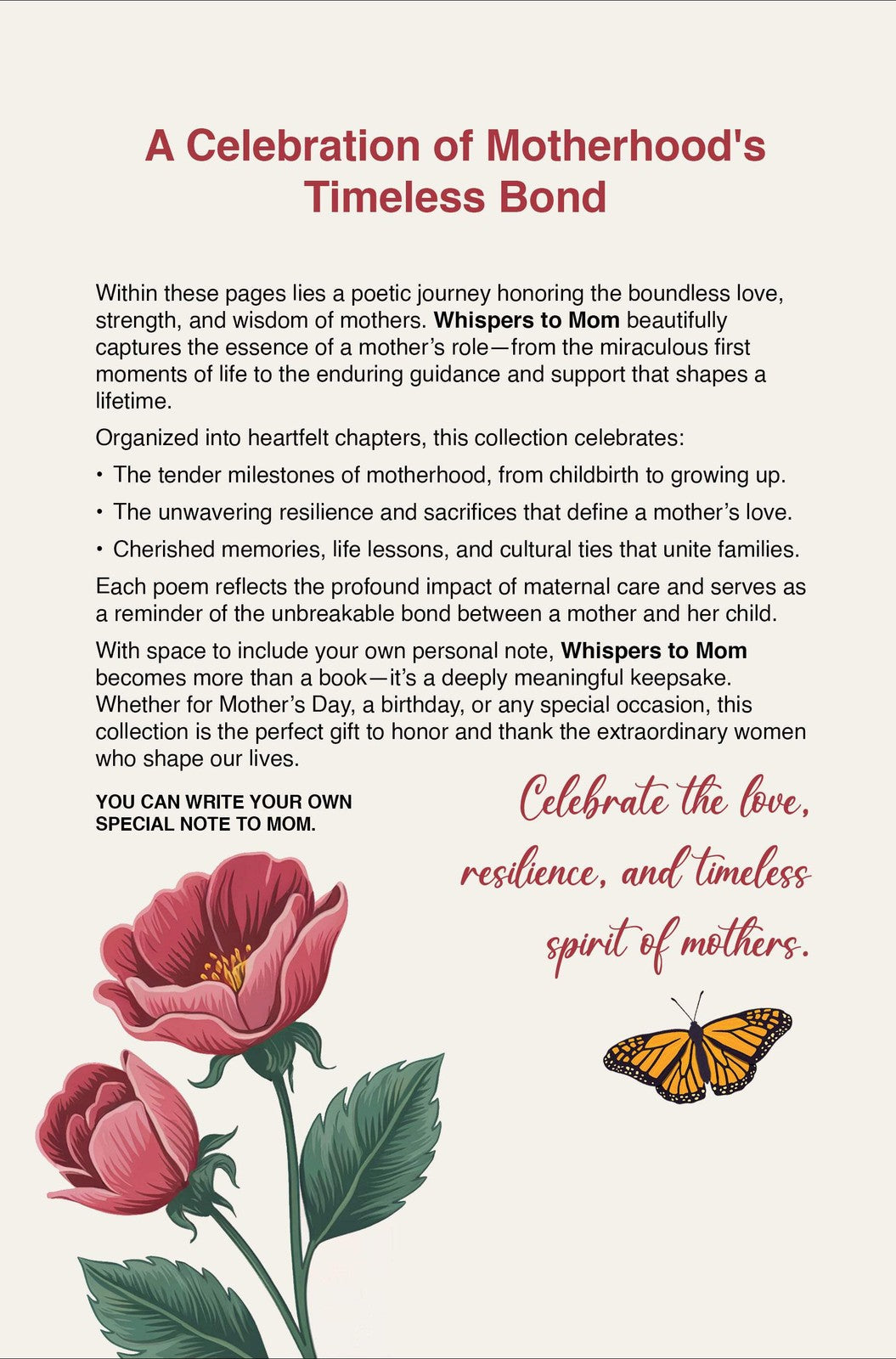 Whispers to Mom Poems Celebrating Love, Resilience, & Mothers (Paperback or Hardcover)