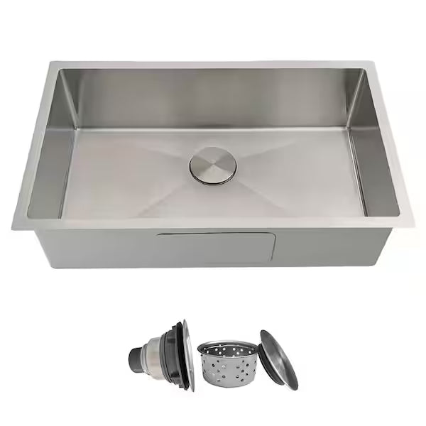 Stainless Sink Gauge Kitchen Steel Inch Delironexu Undermount - Single 30 Bow 18