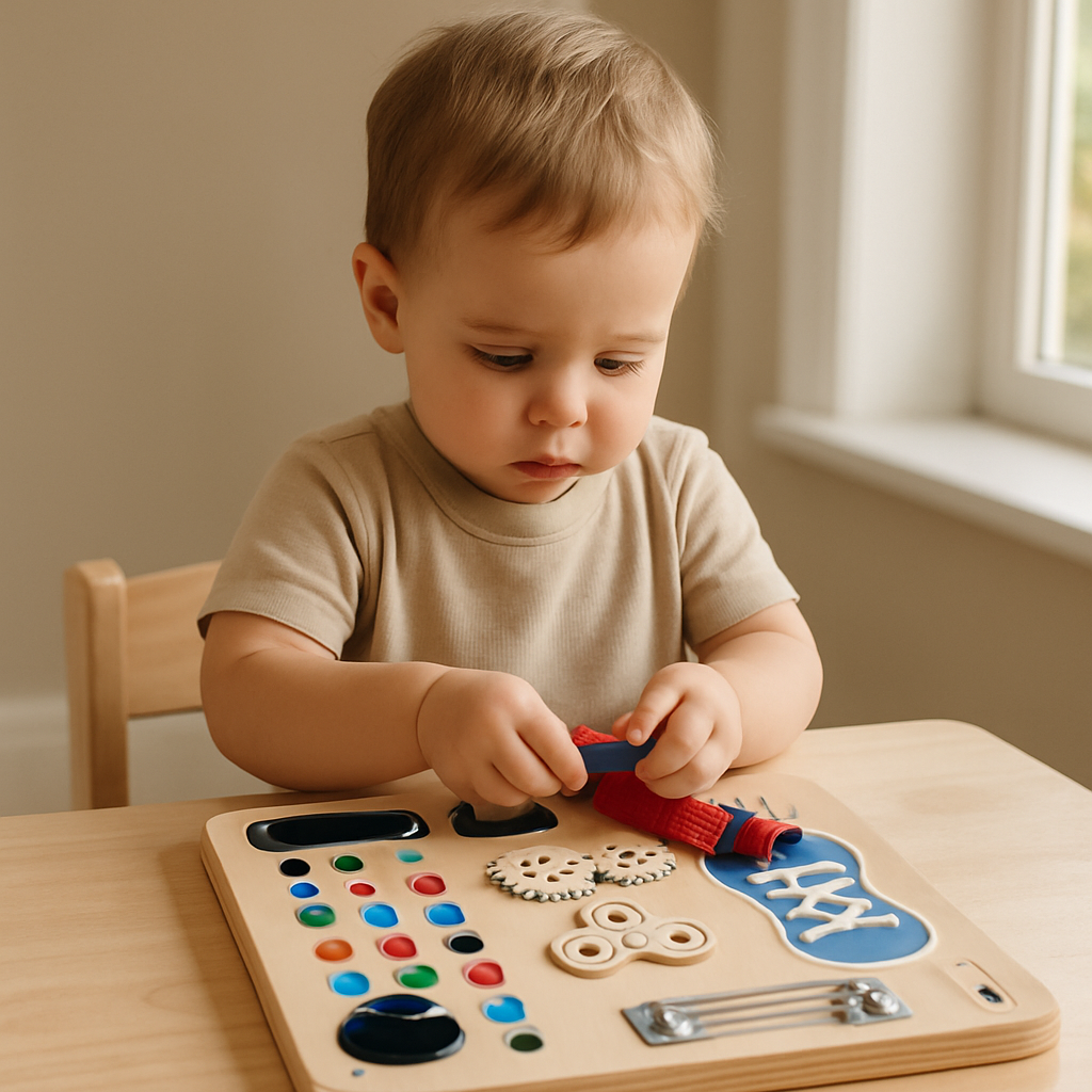 Wooden Busy Board Toddler Montessori Sensory Activity Board Ages 3+