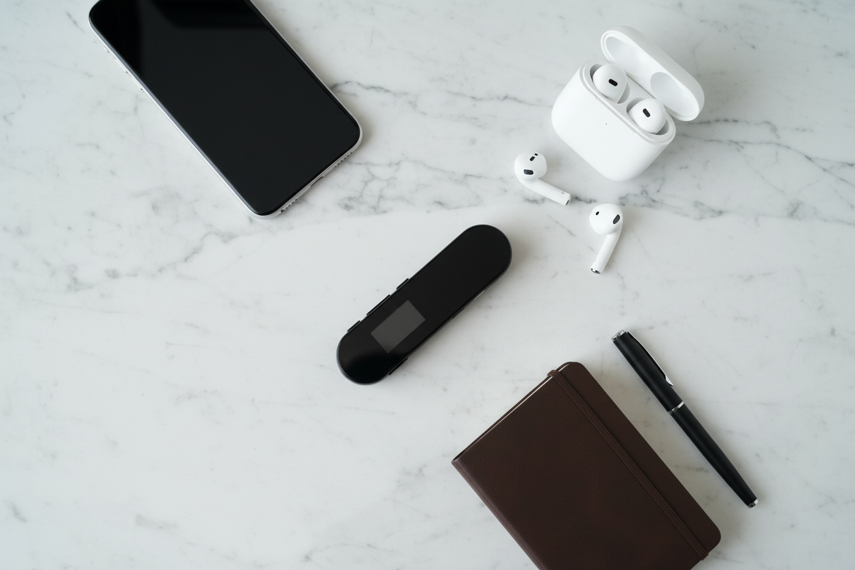Voice Recorder Flat Lay Lifestyle