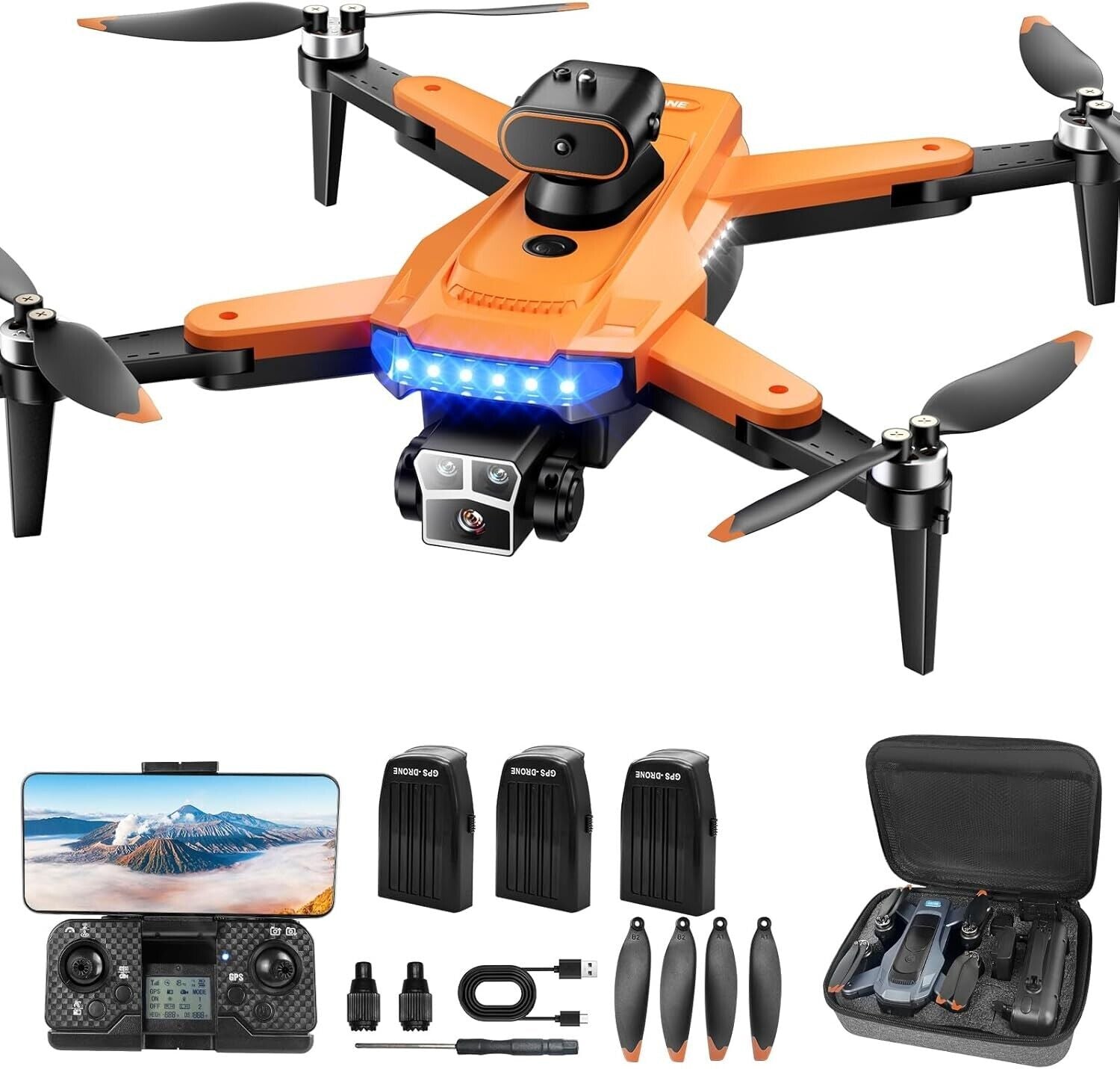 Lightweight GPS Drone with 4K Camera, 5G Transmission and Two Batteries