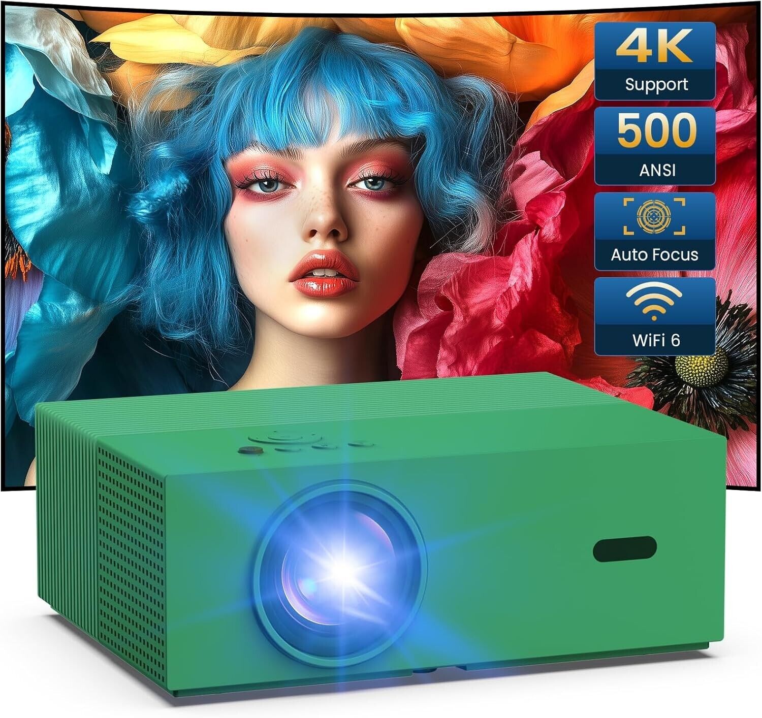 JOWLURK M8 Native 1080P Video Projector with WiFi and Auto Focus