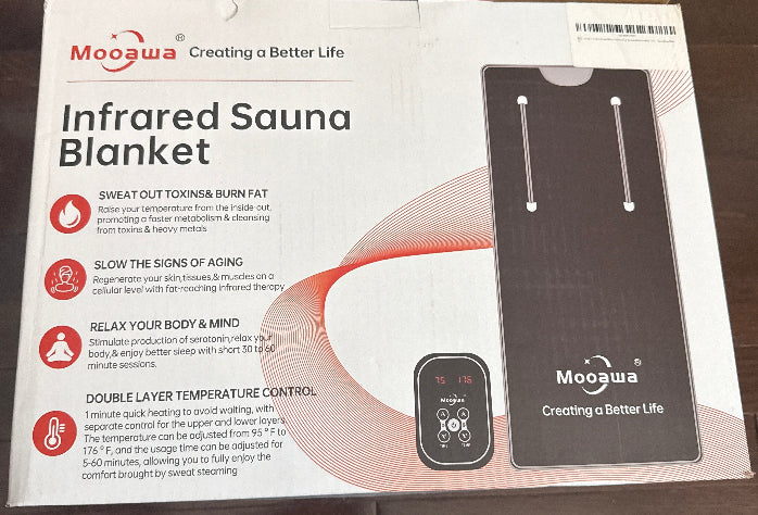 Mooawa Far Infrared Sauna Blanket Detox Portable Infrared Sauna Black Blanket