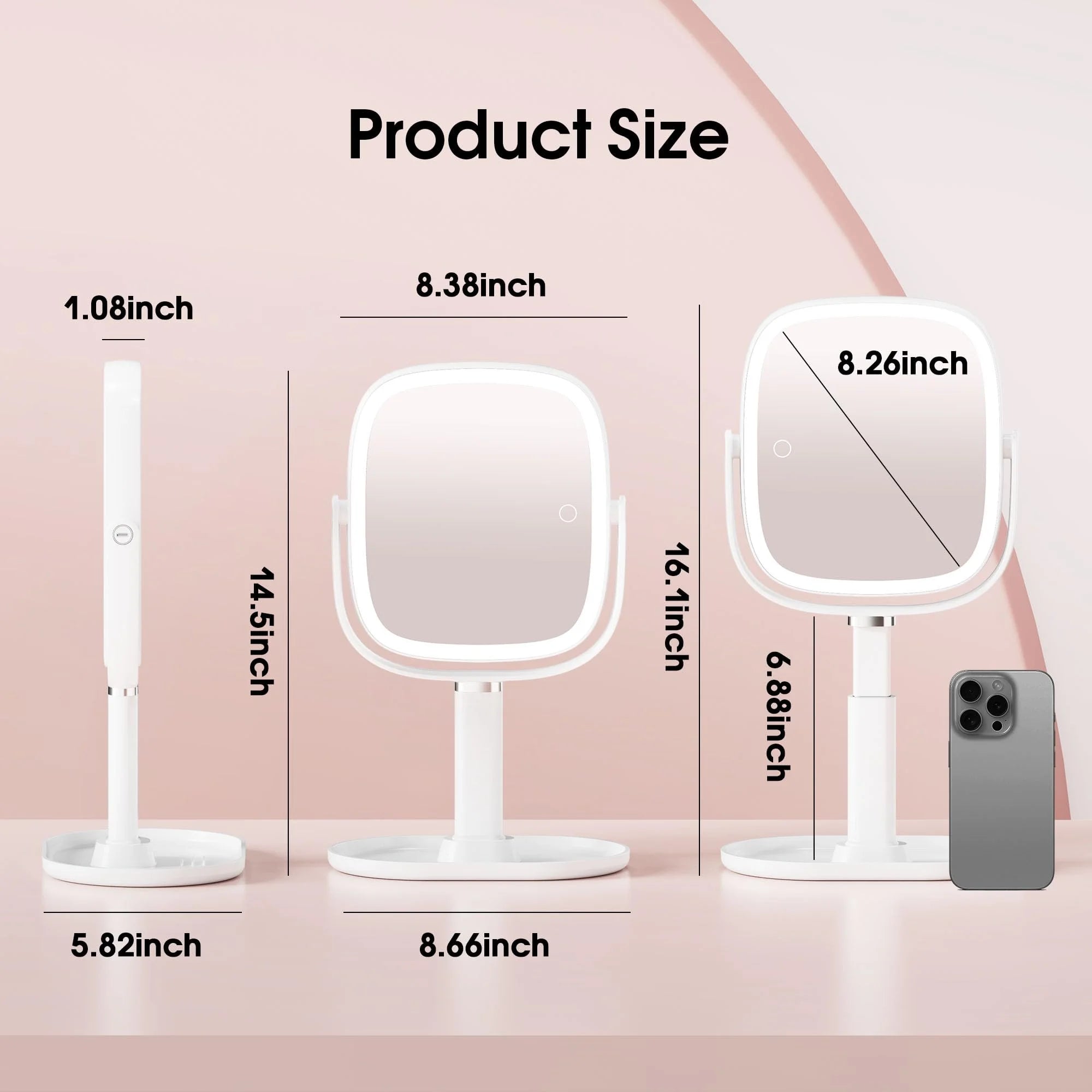 Horyliin Makeup Mirror offers precise clarity with its dual magnification options