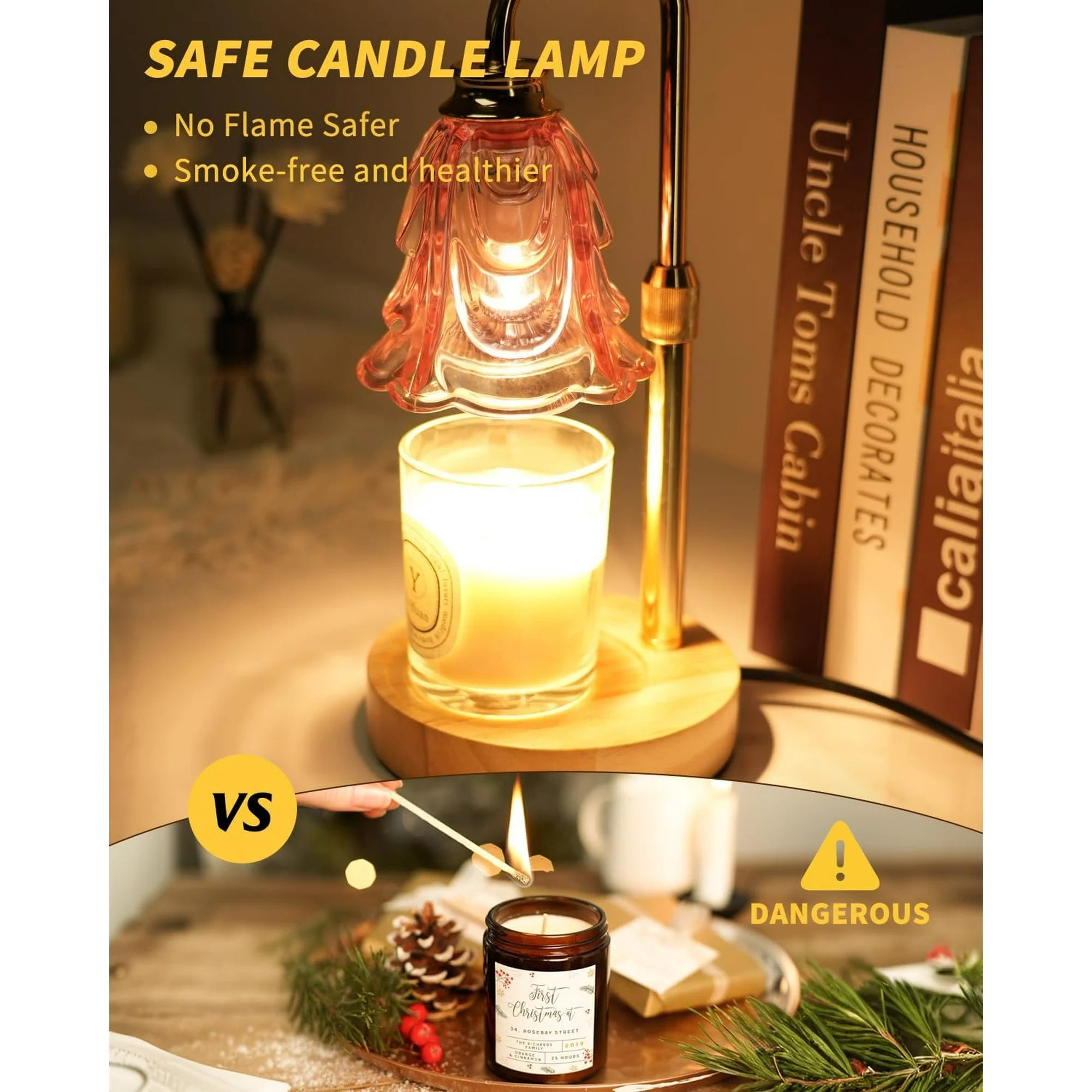 Adjustable Height Dimmable Candle Warmer Lamp with Timer