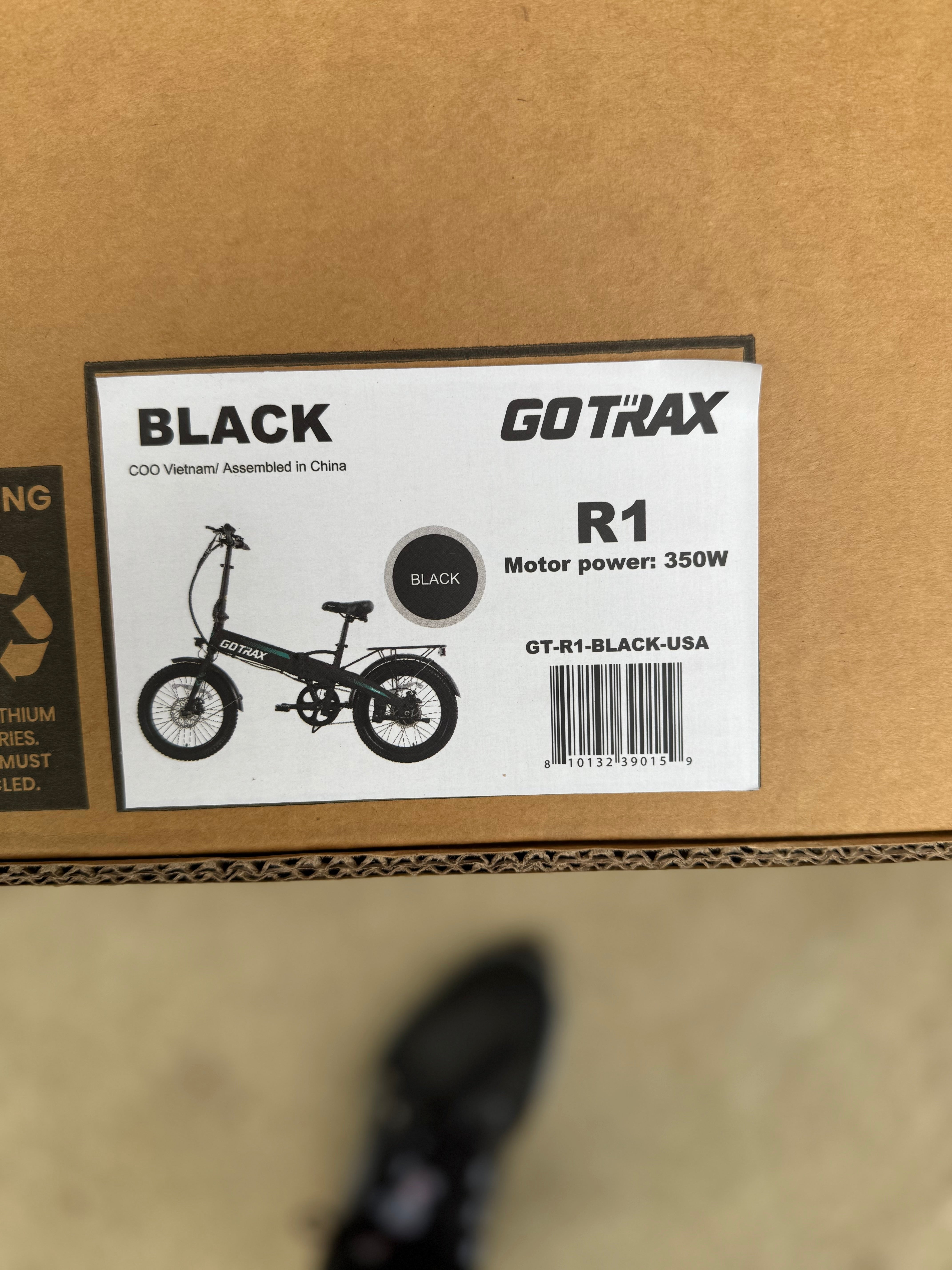 Gotrax 20" Folding Electric Bike. Powered by a robust 48V battery - R1