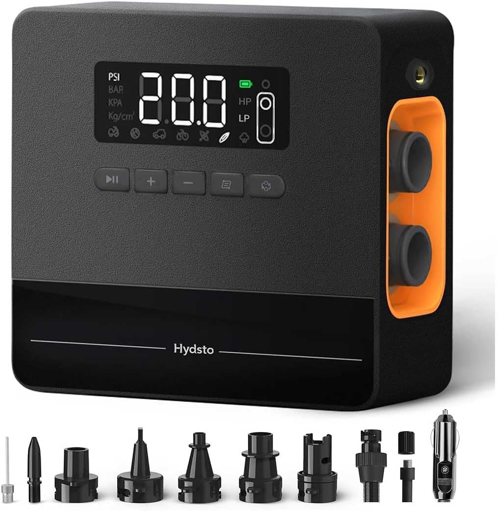 HYDSTO Portable Air Compressor, Air Pump for Car Tires Tire Pump for Bikes (up to 150 PSI),