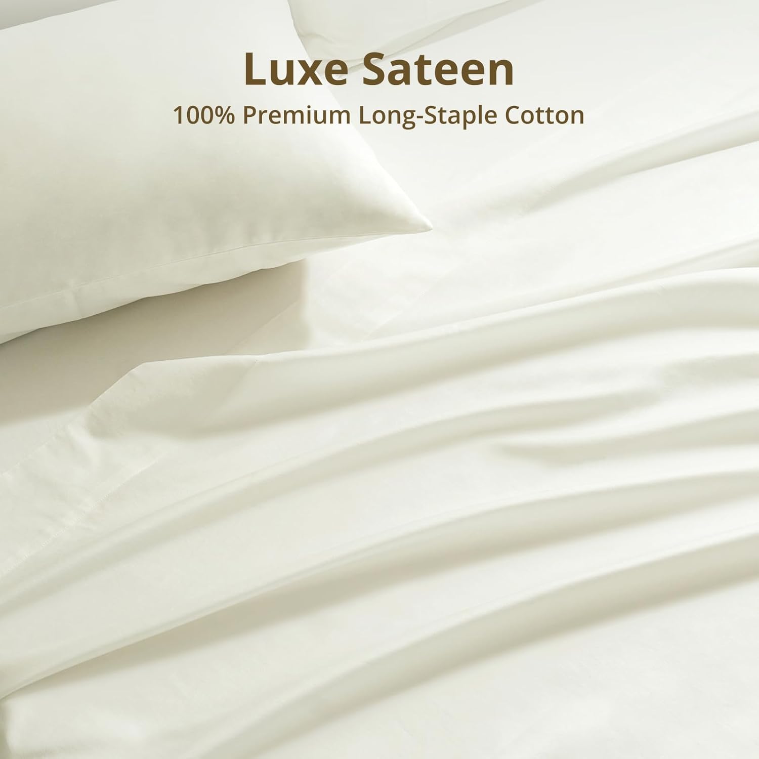 CieloCloud Queen Bed Sheet Set, 4PCS Fits 17" Mattress 100% Long-Staple Cotton