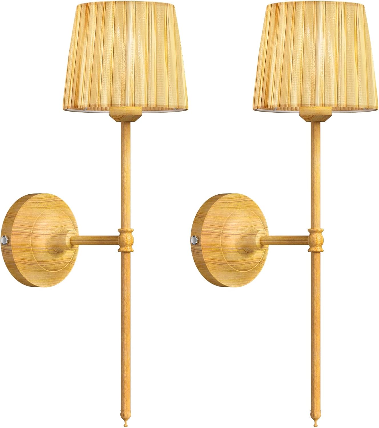 ACOLIT P 2PC Wall Lamp Wood Grain with Remote - Modern LED Lighting