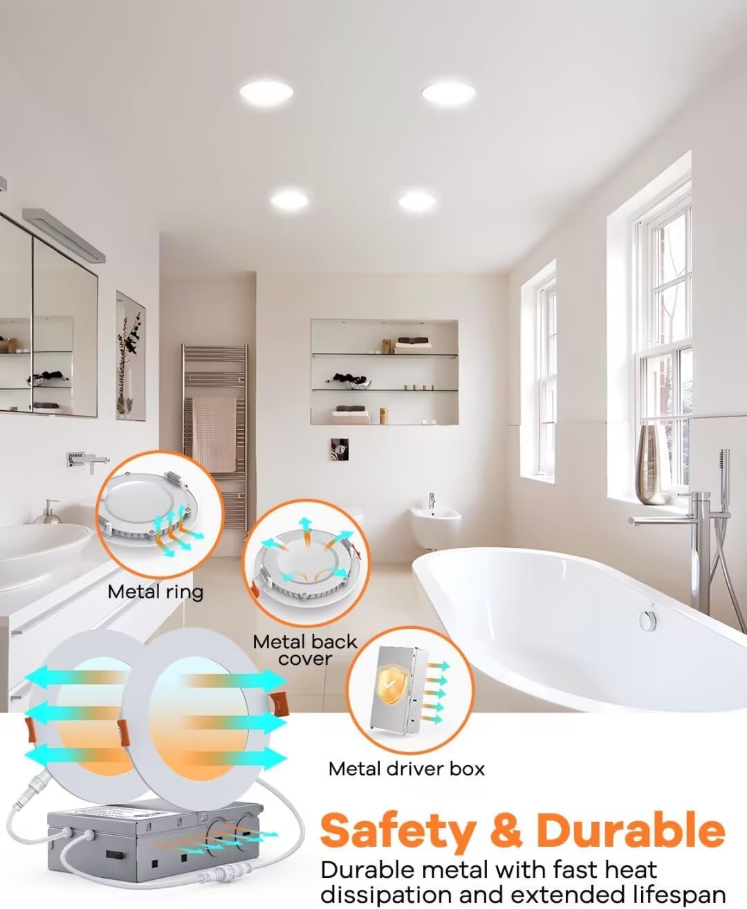 Neoism 6 Lights 4 Inch LED Recessed Lights. These ultra-thin, canless wafer downlights