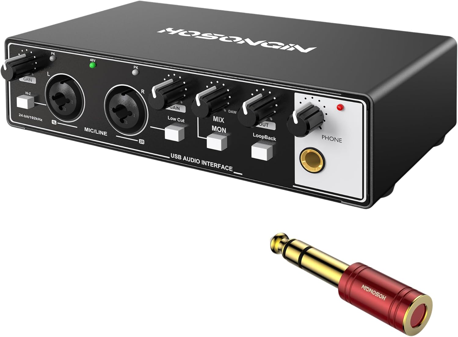Hosongin USB audio Interface Professional Recording Sound card
