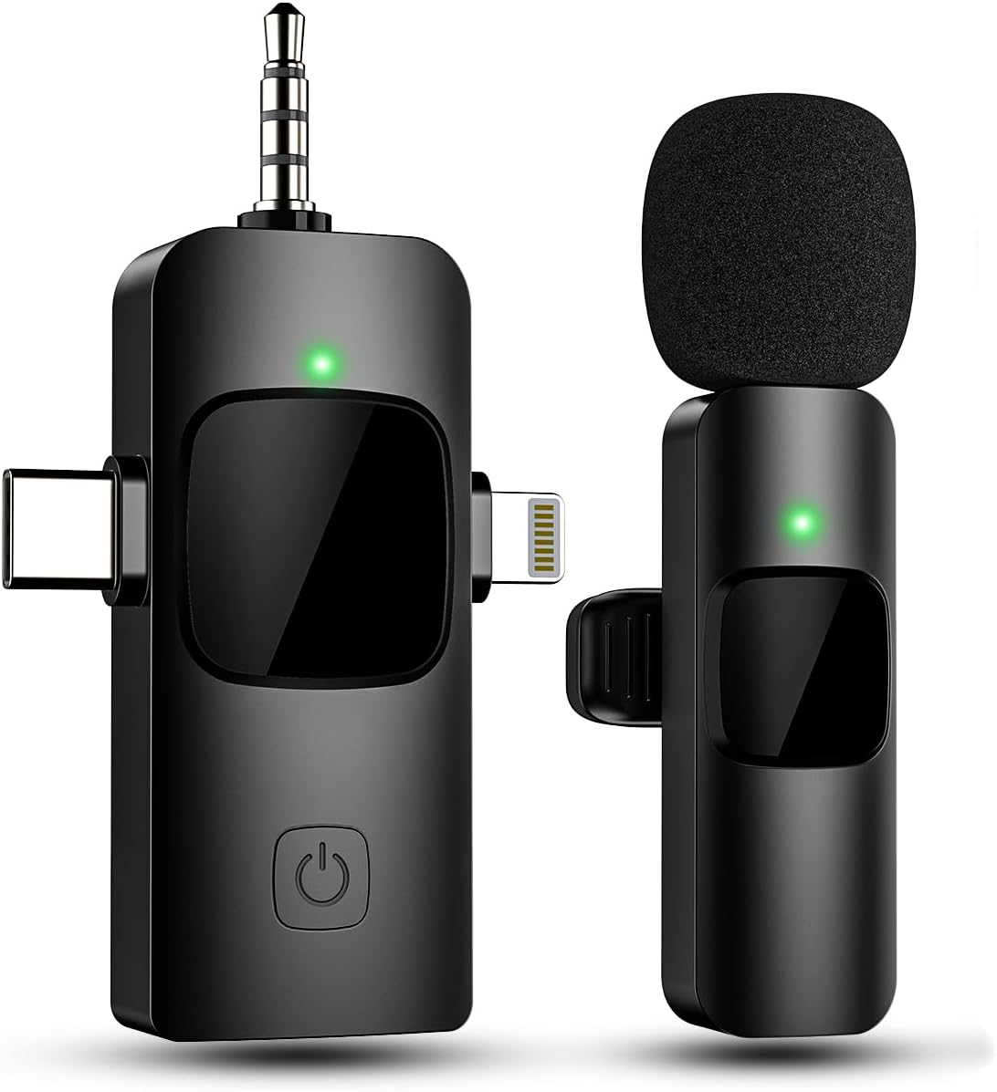 Wireless Lavalier Microphone for iPhone, iPad 2.4Gz/Noise Podcast Vlog YouTube TikTok