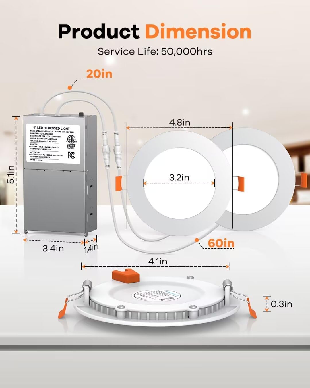 Neoism 6 Lights 4 Inch LED Recessed Lights. These ultra-thin, canless wafer downlights