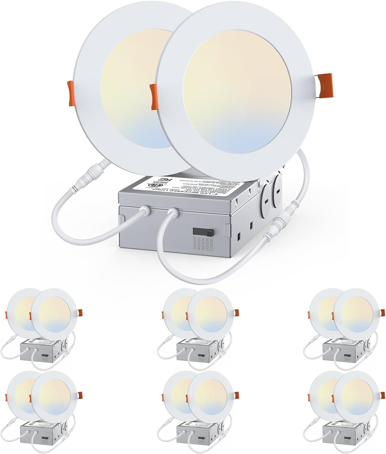 Neoism 6 Lights 4 Inch LED Recessed Lights. These ultra-thin, canless wafer downlights