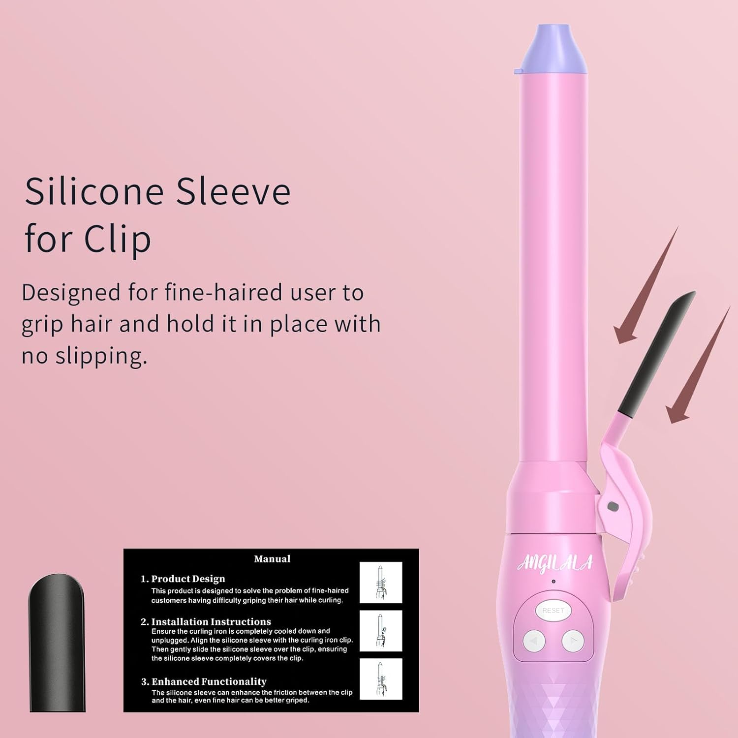 Automatic Rotating Curling Iron for Thin Fine Hair - Beach Waves Hair Curler with Heat Protection