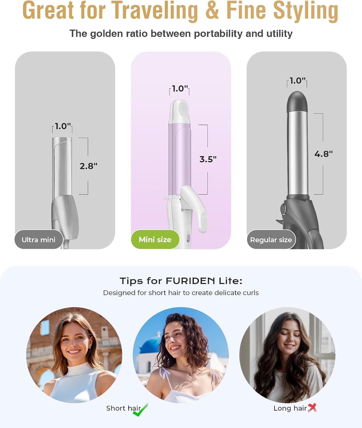 FURIDEN Lite Dual-Voltage Curling Iron: