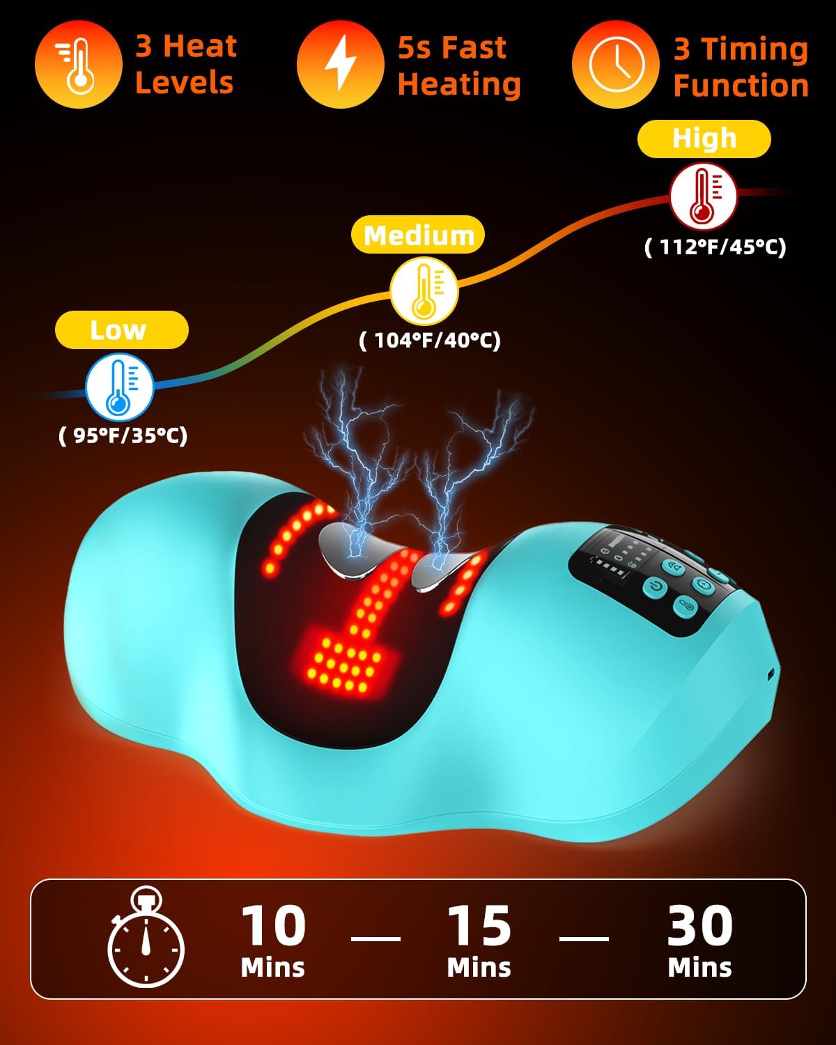 Multifunctional wireless heated neck strecher