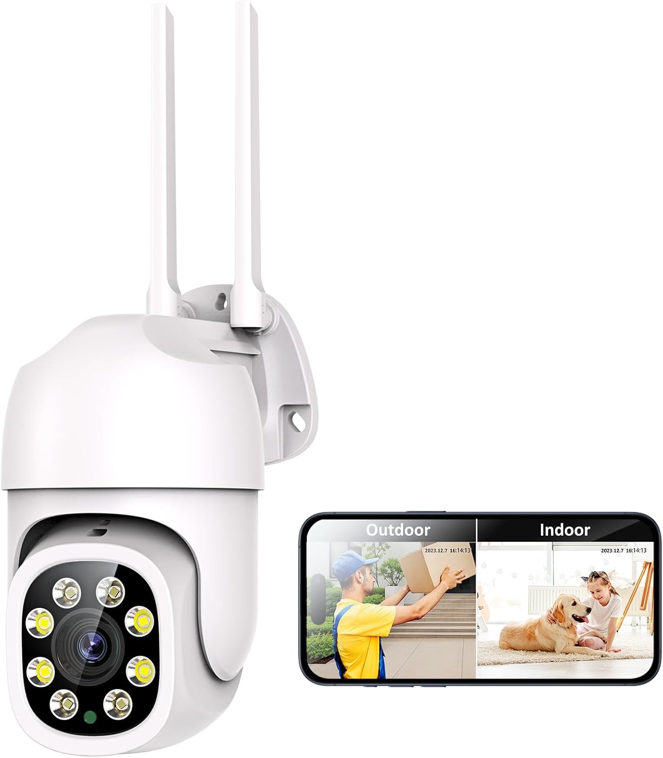 1080P Security Camera Outdoor Wired/Wireless Starlight Color Night Vision, 2MP Cameras for Home AI Human Detection & Auto Tracking
