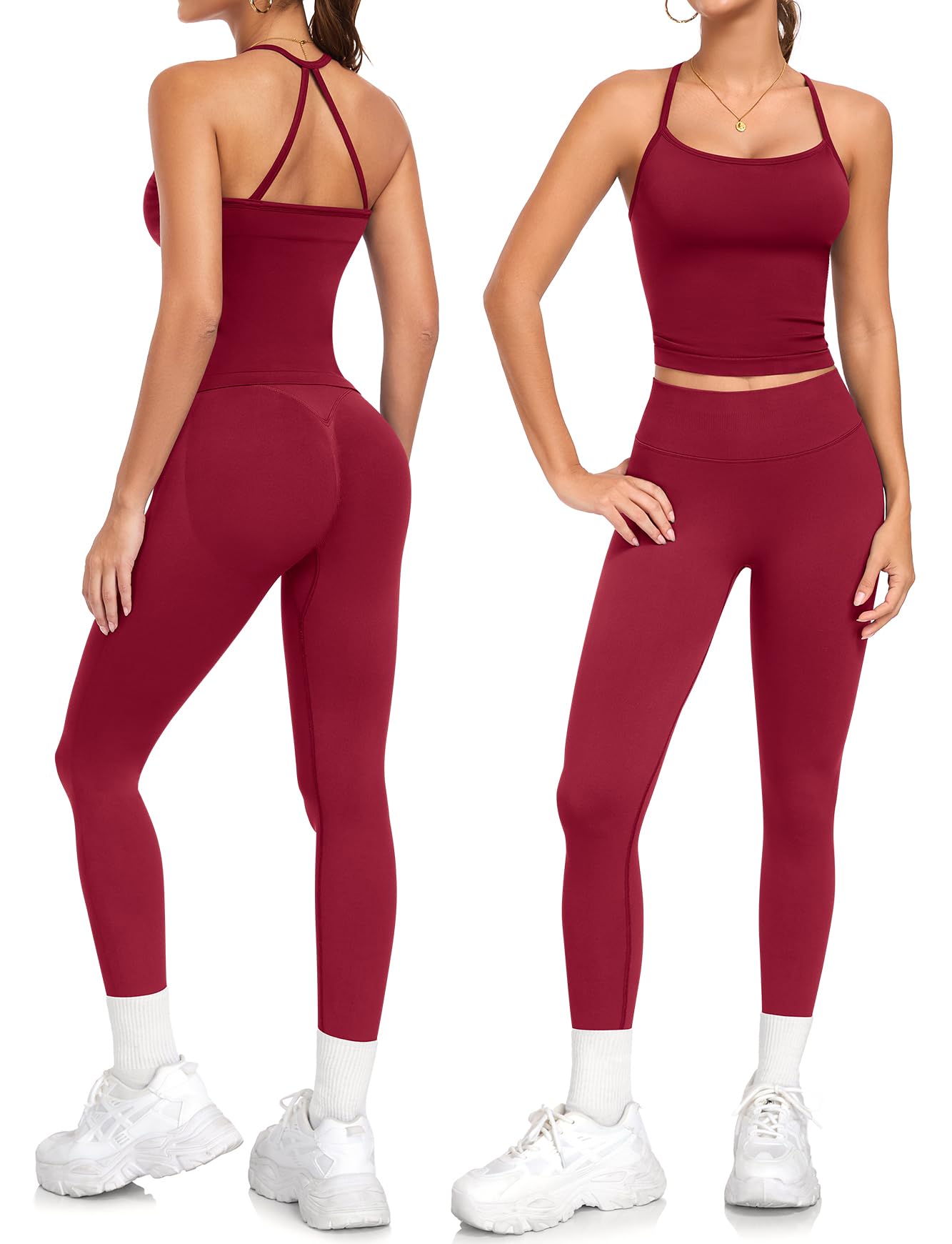 Niipty 2-piece workout set in red — actual product photo, primary