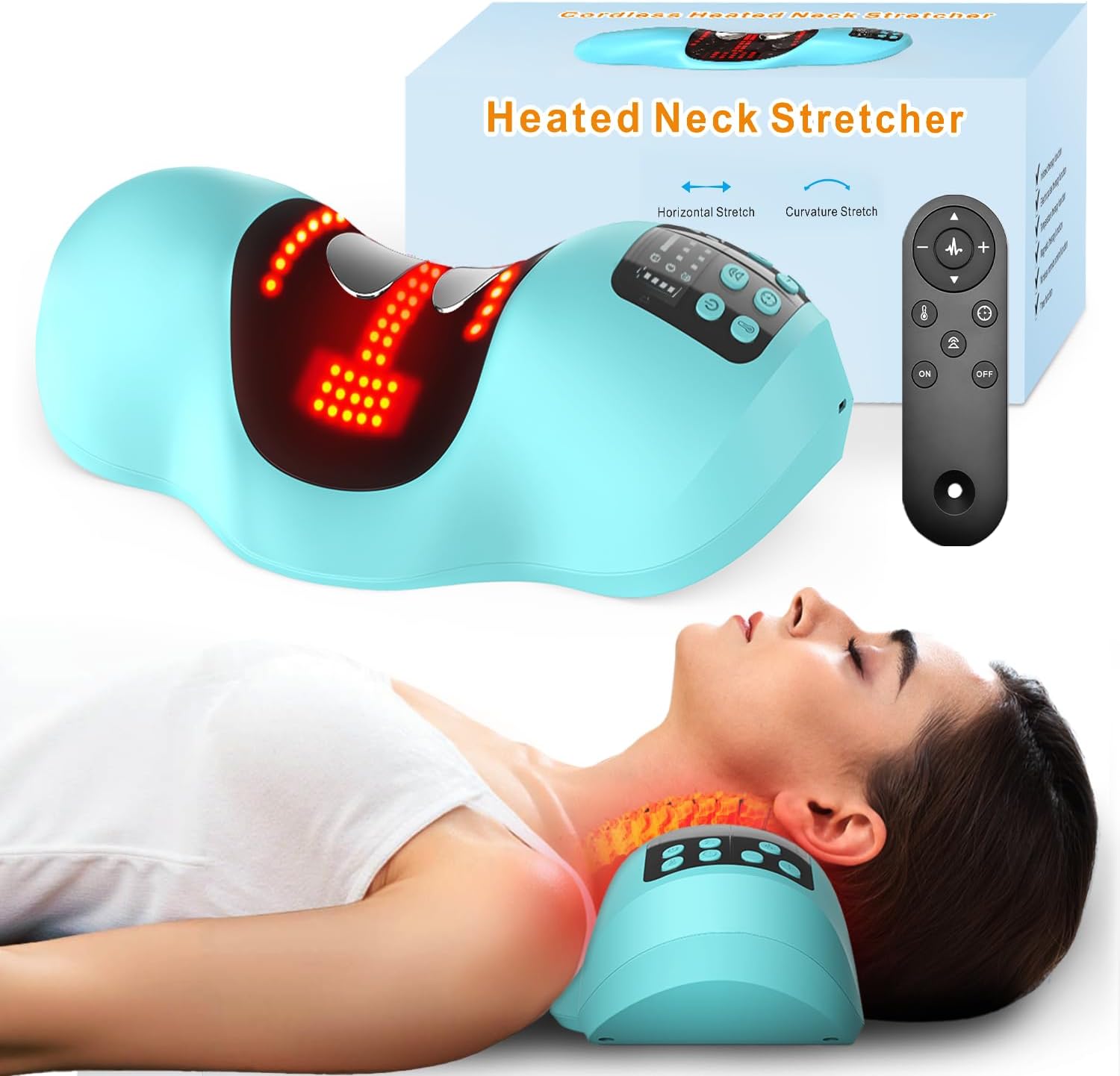 Multifunctional wireless heated neck strecher