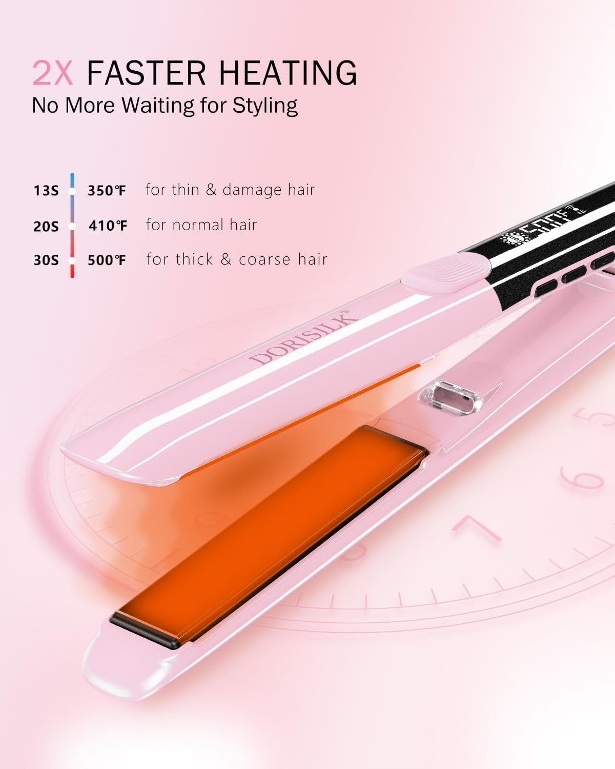 DORISILK 500 Degree High Temp Professional Hair Straightener