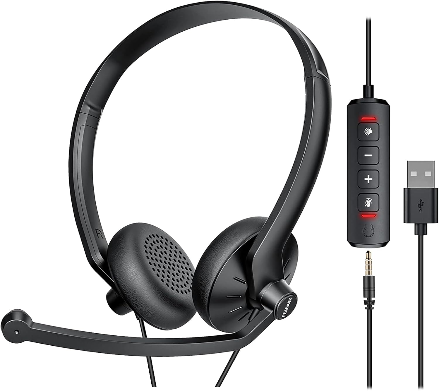 FEABASK USB Headset designed for PC and laptop