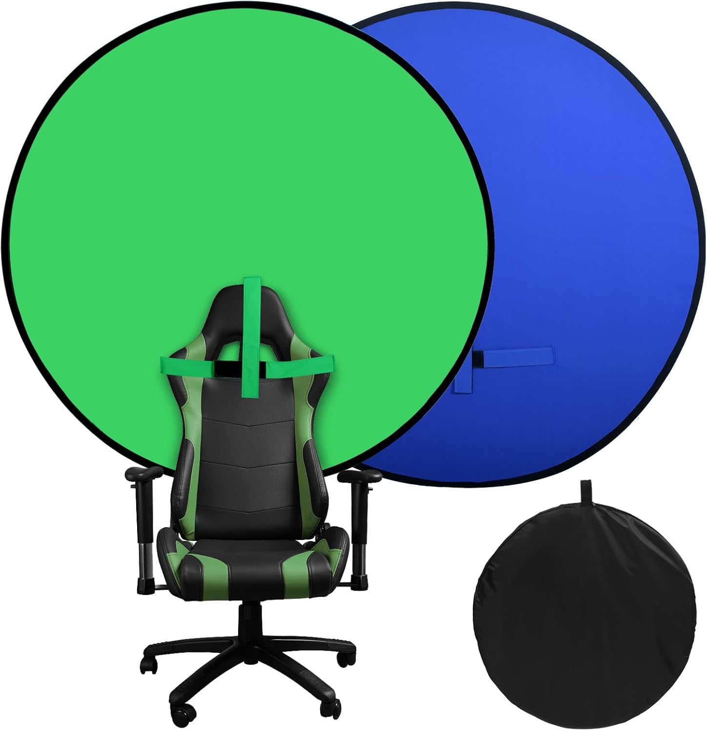 Portable Blue Green Screen Chair offers a versatile 2-in-1 solution with a 57-inch