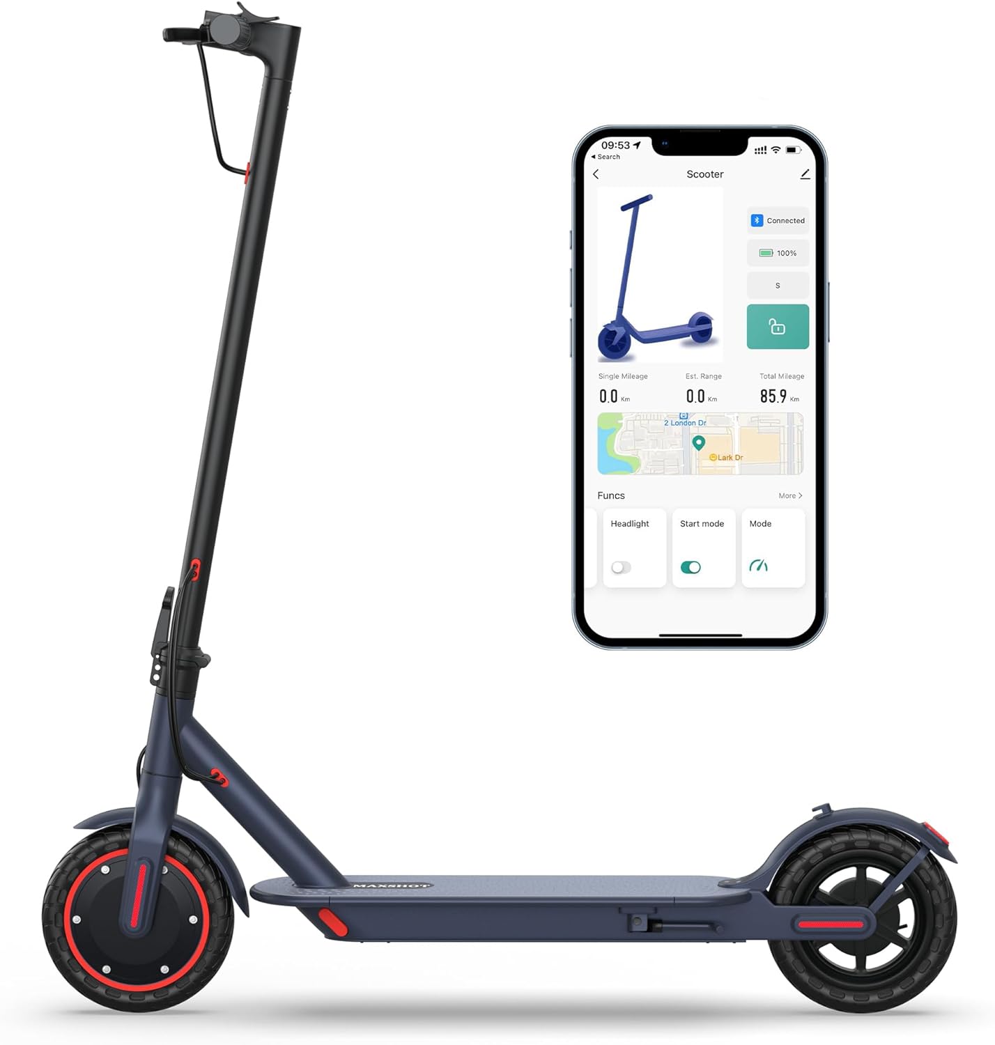 Maxshot V-1 Electric Scooter r (21 Mile Range) 350W Motor Ship to Puerto Rico and Other