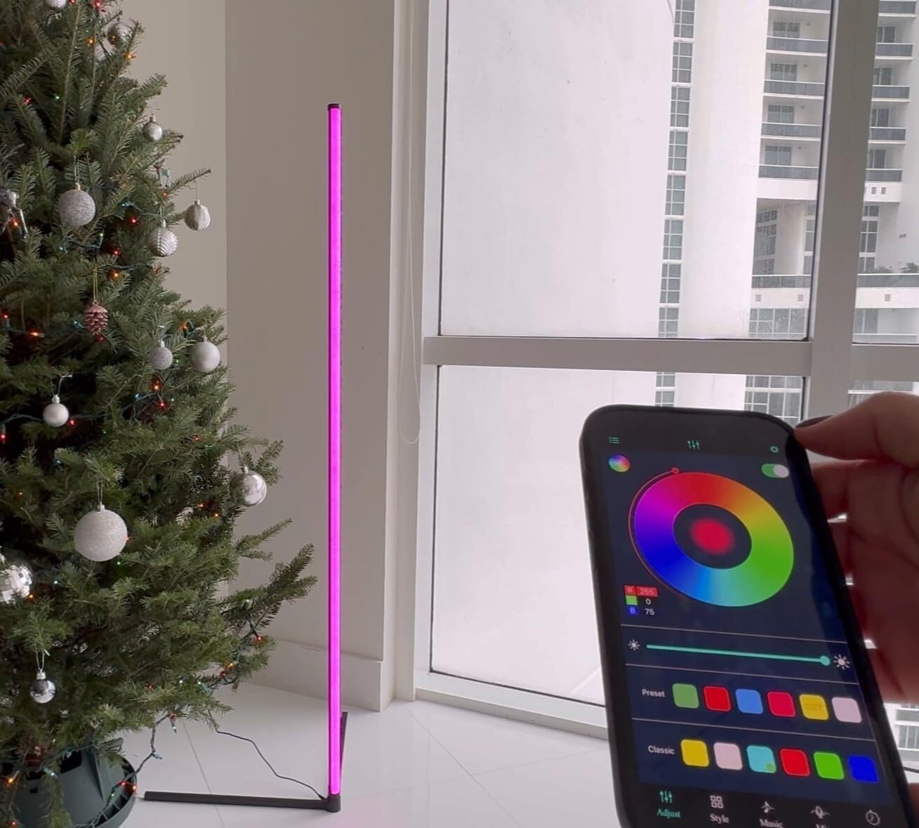 Smart RGB LED Floor Lamp 60" with 16 Million DIY Colors