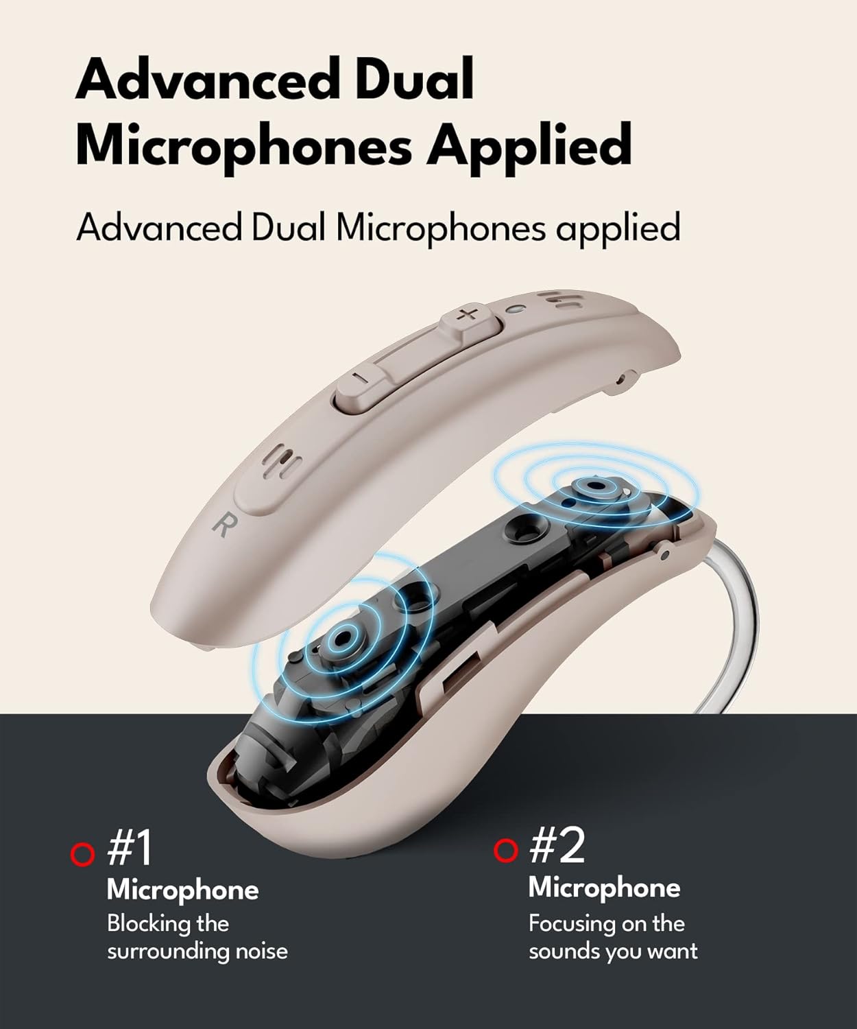 BRUNOS Hearing Aids for Seniors, Active Noise Cancelling with Dual Microphones