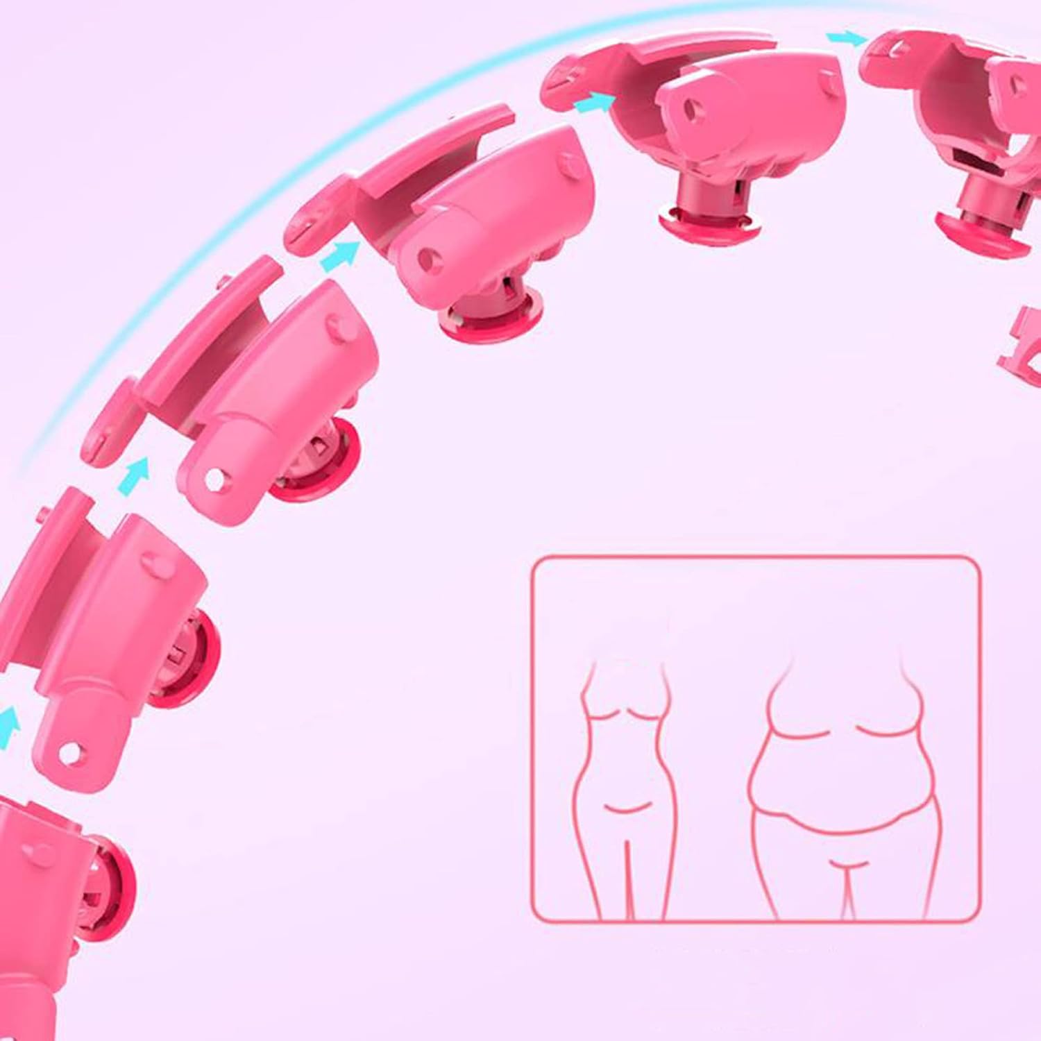 Adult aggravated Hula Hoop, Sports Smart Fitness Detachable Adjustable Size Weight Loss Hoop, Exercise Equipment for Legs, Waist and Buttocks