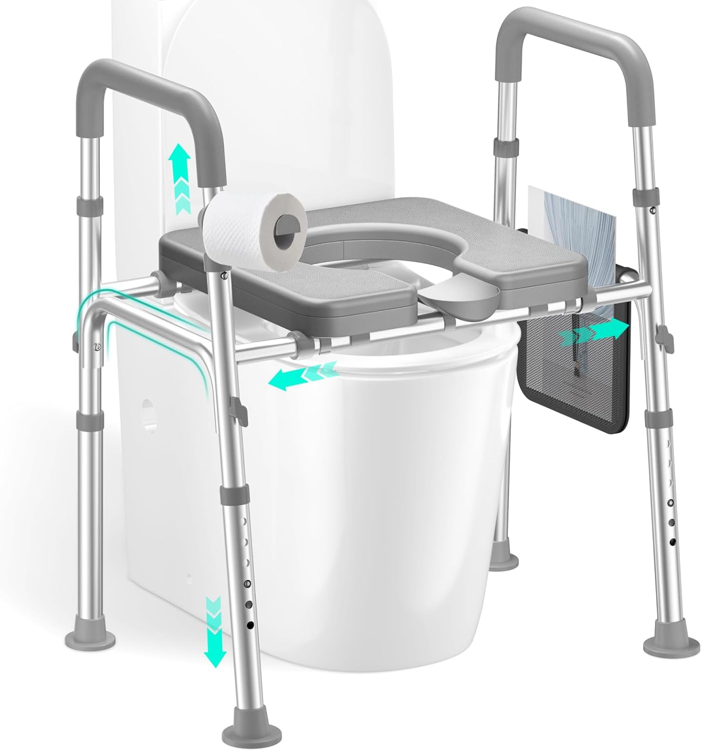 HOMEAL Raised Toilet Seat Riser with Handles for Senior