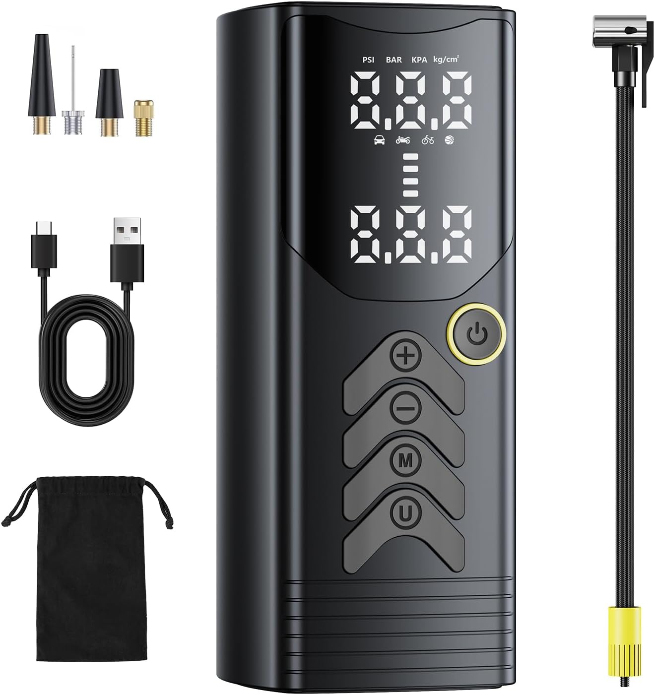 Tire Inflator Portable Air Compressor,Air Pump 150PSI with Ultra-strong motor 6X