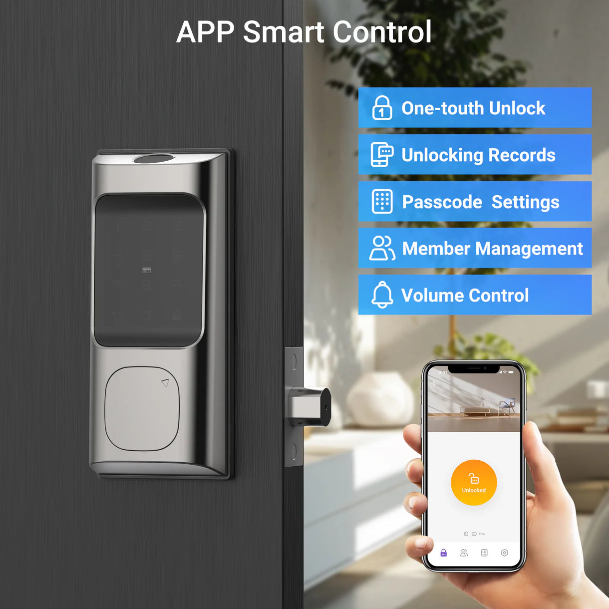 Advancing 6 in 1 smart wifi door lock  Saulex DB-02