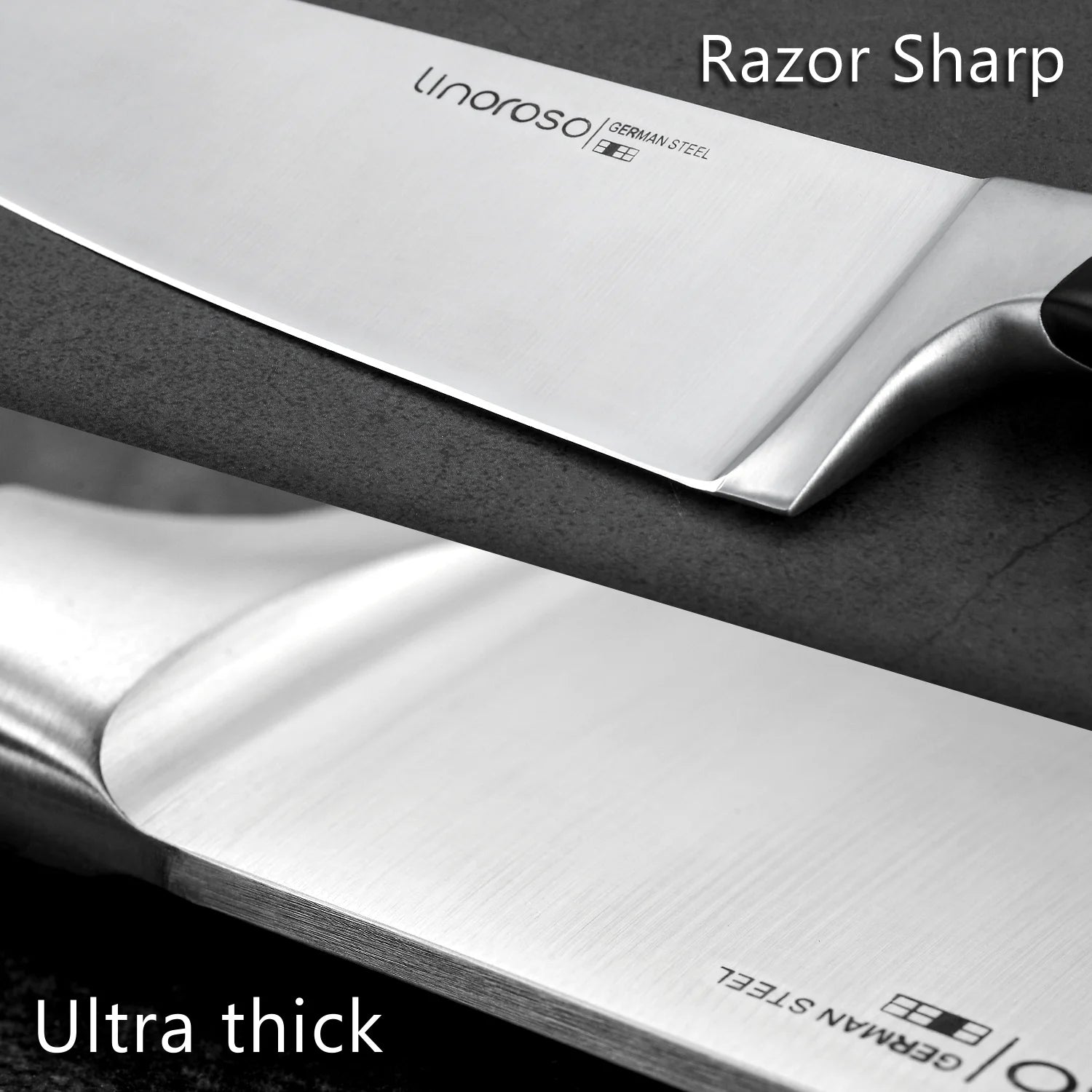 Linoroso 8 inch Chef Knife Sharp Forged German Carbon Stainless Steel