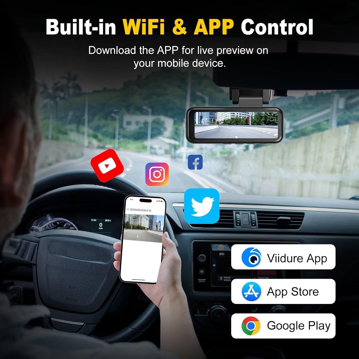 Dash Cam, 4K+2K Full HD Dash Cam Front and Rear