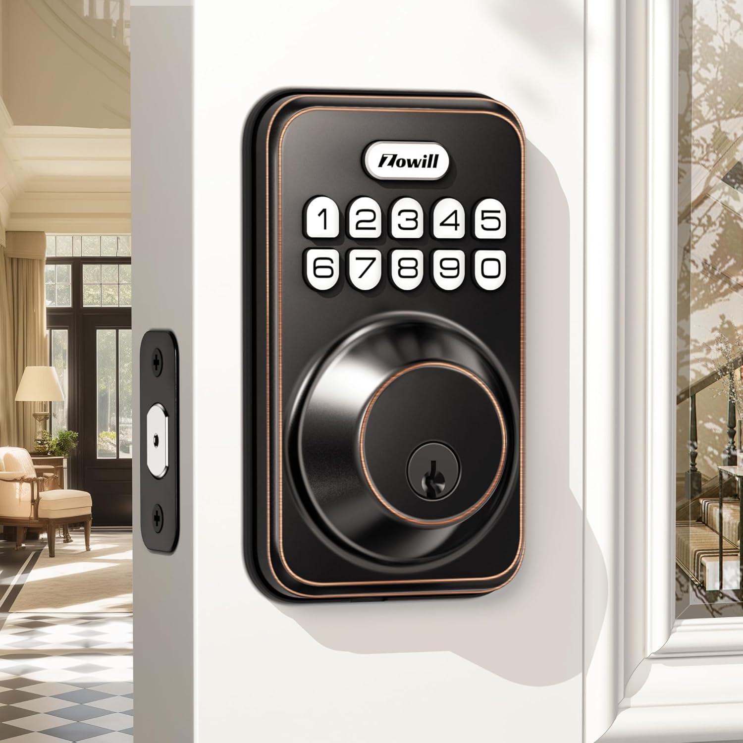 Zowill Electronic Keypad Deadbolt Smart Auto Lock - Bronze